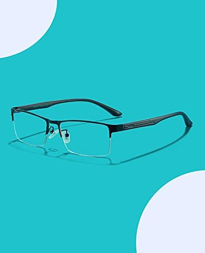 Cyxus Cyxus Blue Light Blocking Computer Glasses for Men Semi Rim Glasses Crystal Lens UV Blocking Gaming Eyeglasses Black Frame
