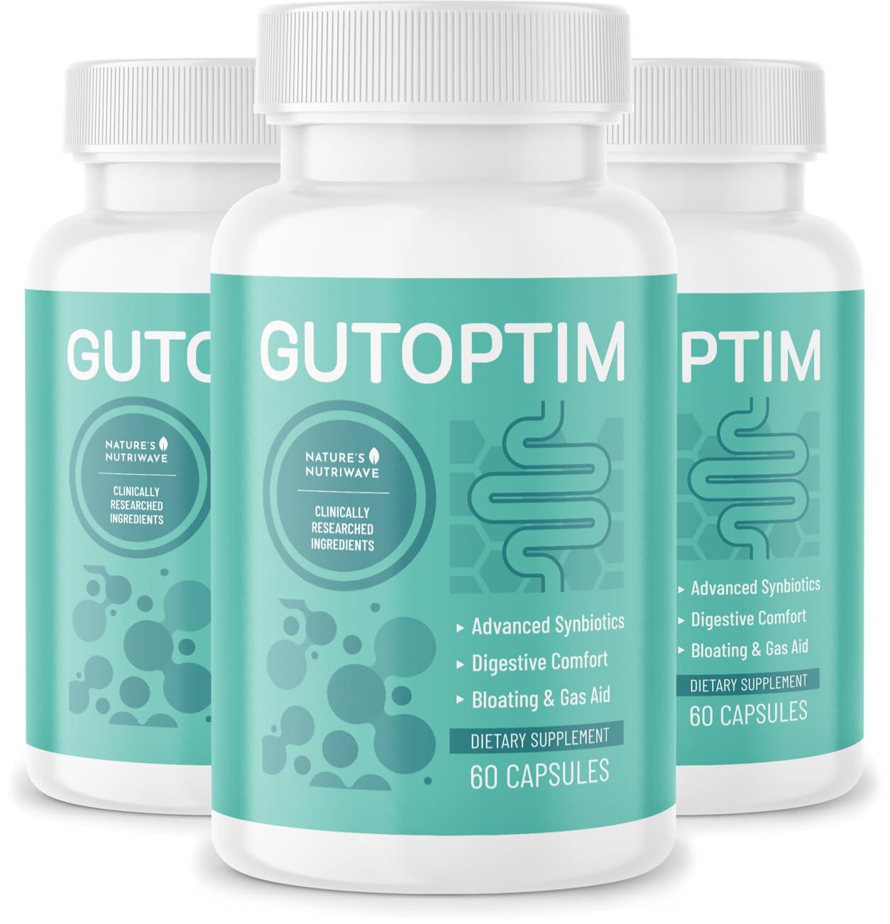 Natures NutriWave GutOptim Probiotic & Prebiotic Capsules | Pre and Probiotics for Synbiotic Gut Health & Bloating Relief for Women & Men | Enzyme with Probiotics for Digestive Health | Non-GMO, 60 Ct, 3 Month Supply