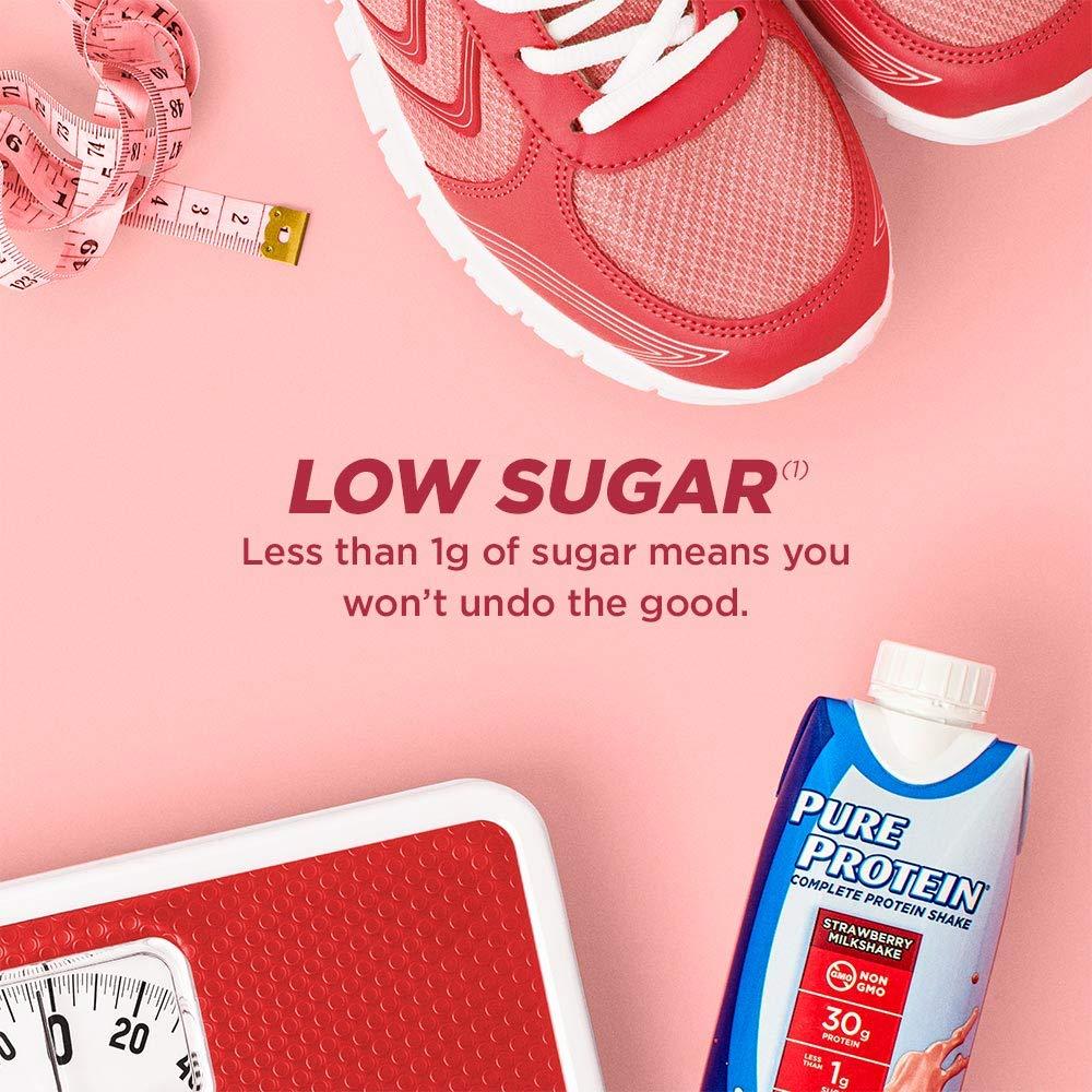 Pure Protein Pure Protein Shake, Strawberry, 30g Protein, 11 FL Oz, 4 Ct (Pack of 1)