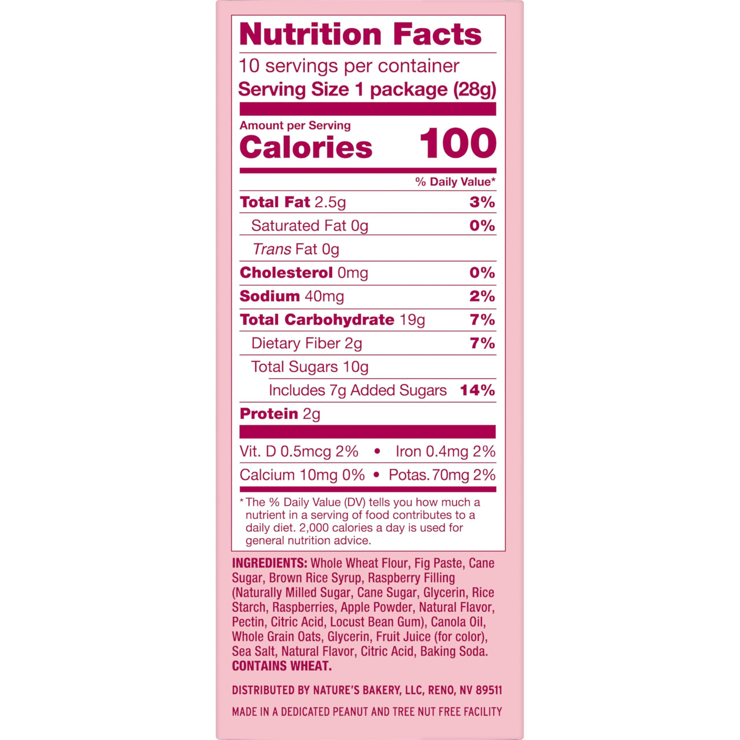 Nature\'s Bakery Nature\'s Bakery Fig Bar Minis, Raspberry, Whole Grain, Vegan Friendly, Kosher, Non-GMO, 10 Ounce (Pack of 6)