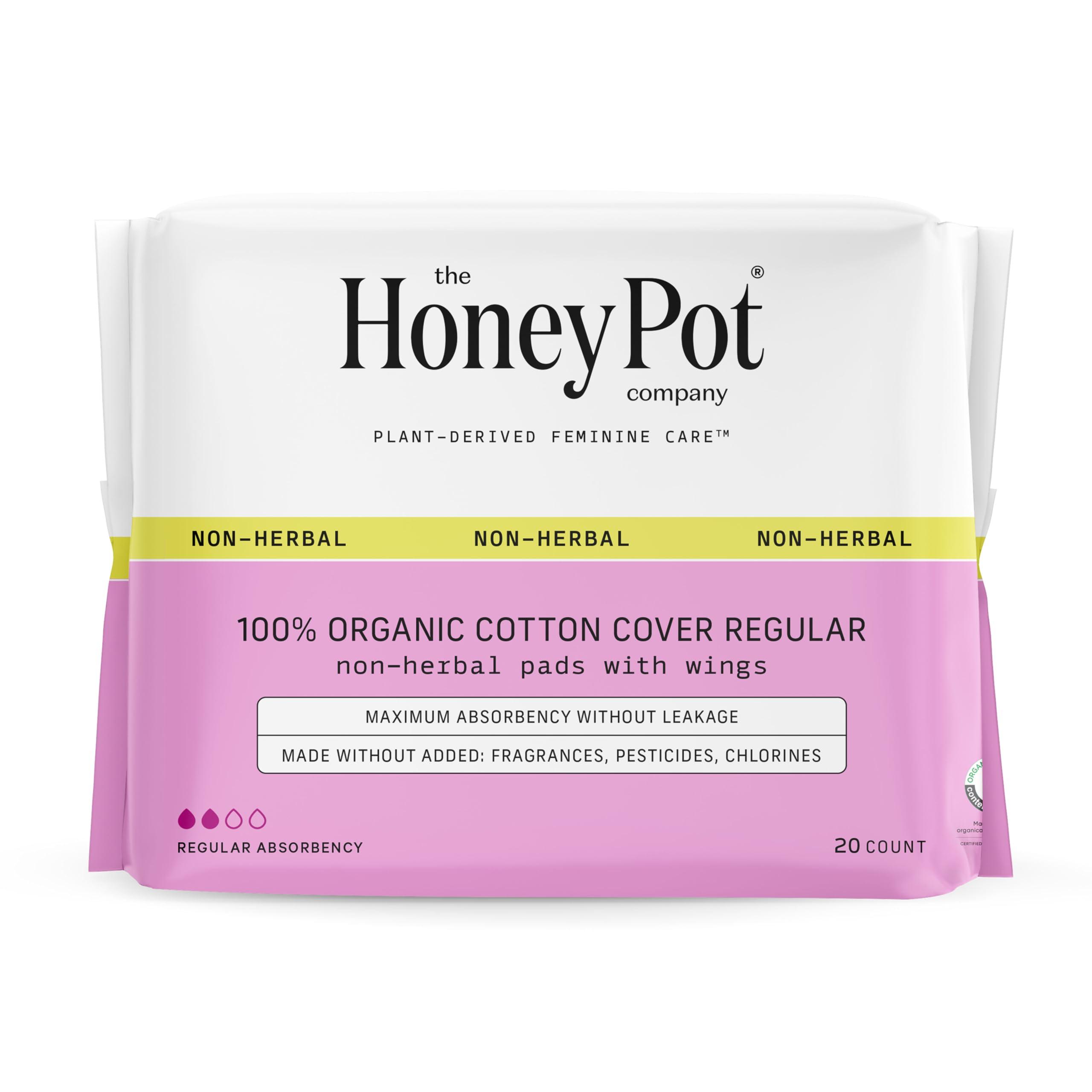 The Honey Pot Company The Honey Pot Company - Pads for Women - Non-Herbal Overnight & Regular Flow Bundle - Organic Cotton Cover & Ultra-Absorbent Pulp Core - Sanitary Pads for Women - Feminine Care - FSA & HSA Eligible