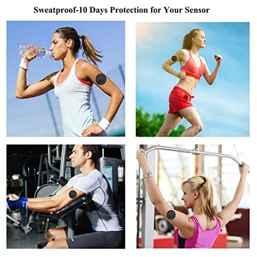 Bomister 60 Pieces Waterproof Sensor Covers for Freestyle Libre 1/2/3, Sweatproof CGM Sensors Adhesive Patches,Pre-Cut Continuous Glucose Monitor Protection,No Glue in The Center of Tape