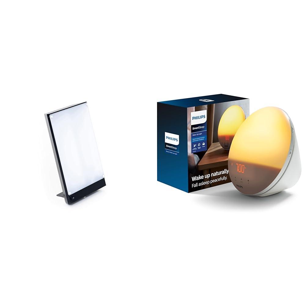 Northern Light Technologies BOXelite Light Therapy Lamp - 10,000 Lux Bright Light by Northern Light Technologies & Philips SmartSleep Wake-up Light, Colored Sunrise and Sunset Simulation