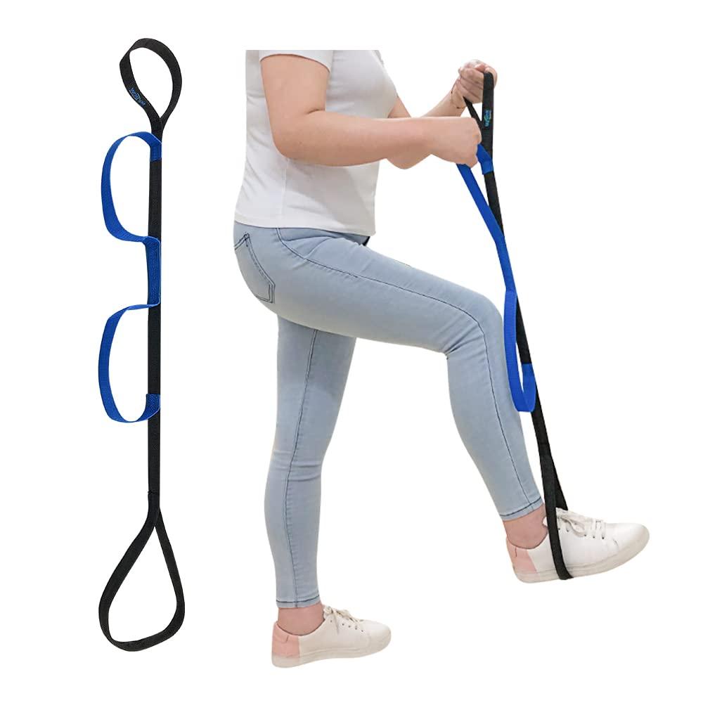 Mybow Leg Lifter Strap Medical Foot Lift After Surgery for Knee Hip Replacement Recovery Kit Mobility Aids Physical Therapy Leg Pull Strap Rigid Loop Foot Lifter Thigh Portable Leg Lifting Strap - 37" Long