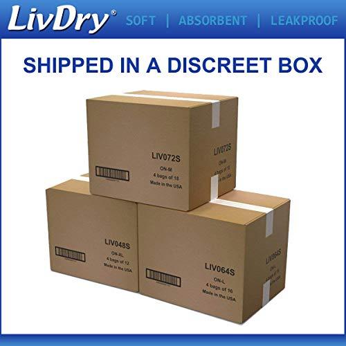 LivDry LivDry Adult S Incontinence Underwear, Overnight Comfort Absorbency, Leak Protection, Small, 72-Pack