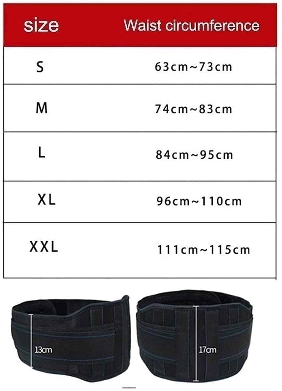 SJHY Lumbar Support Belt Self-Heating Lower Back Brace,Magnetic Therapy Lumbar Support for Sciatica, Spasms, Nerve and Herniated for Pain Relief Back Braces (Color : Black, Size : Medium)