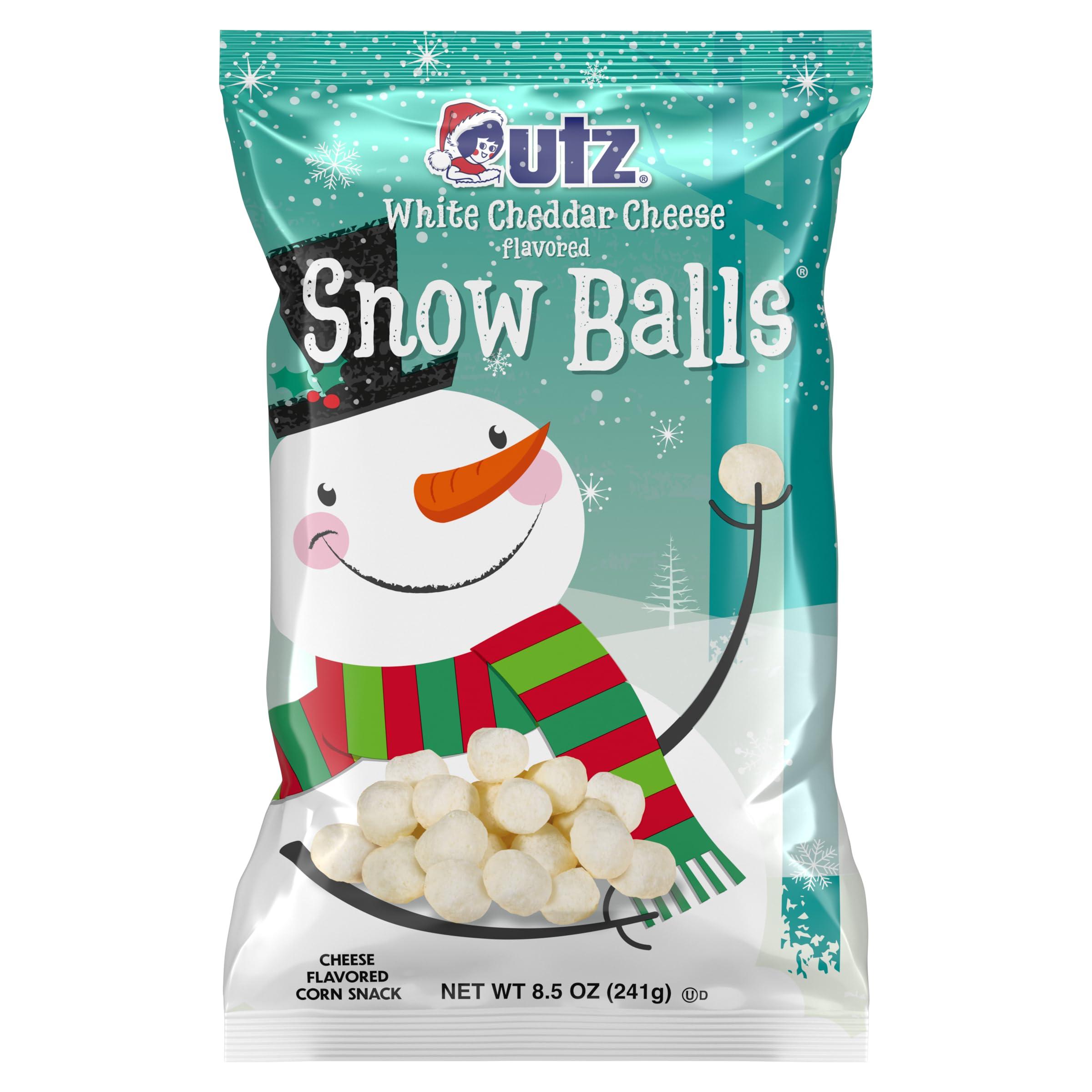 Utz Utz Snowballs White Cheddar Cheese Balls Pack of 3-8.5 oz - Festive Holiday-Themed Cheesy Snack for All Ages