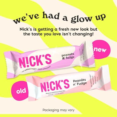 N!CK\'S NICKS Peanuts n fudge Keto Chocolate Candy Bars No Added Sugar 180 Calories, 3.0 Net carbs, Gluten Free Sweets Low carb Candy Snack Bar (Multipack 15x40g)