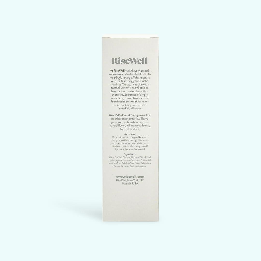 RiseWell RiseWell Mineral Unflavored Toothpaste - Hydroxyapatite Flavorless Toothpaste - Made in The USA, Naturally Whitens, No Added Fluoride, SLS-Free - Made by Dentist, 3.4 Oz
