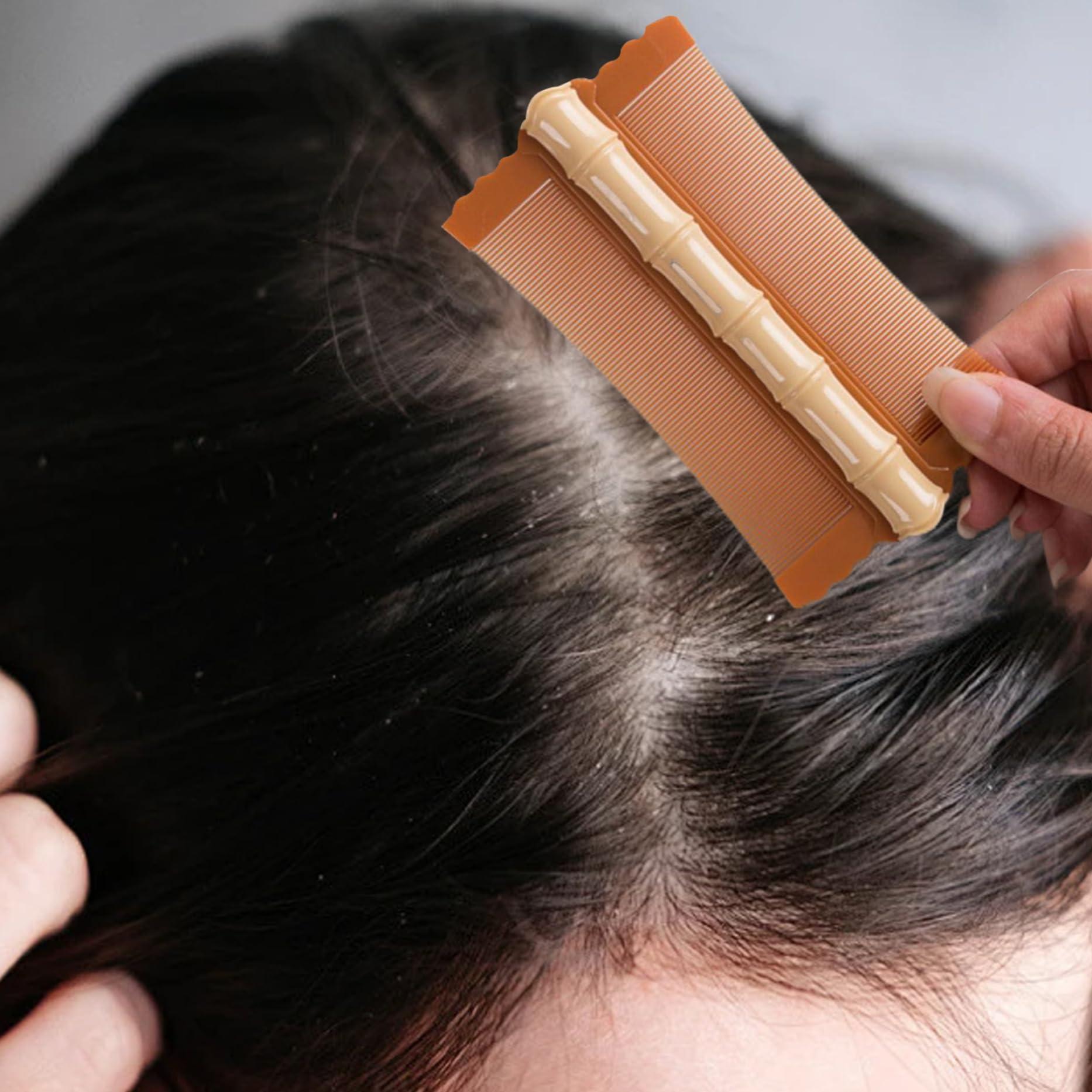 Hibycknl Dandruff Comb 3PCS PP Bamboo Styling Double-Sided Fine Teeth Lice Comb Thick Hair Flea Comb Comfortable Lice Brush 4.9x2.8 Inch Dandruff Comb
