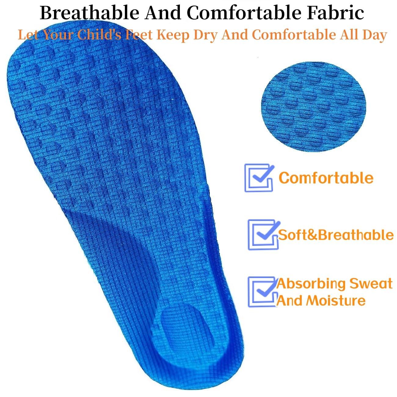FonsBleaudy Kids Memory Foam Insoles for Arch Support and Comfort Children's Replacement Insoles Inserts (M Little kids13-3)