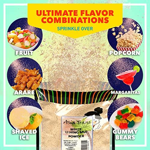 Snack Hawaii Authentic White Li Hing Mui Powder - Flavor Fresh Fruit, Candy, Shave Ice or Cocktail Drinks - Sweet, Sour & Salted Dried Plum Powder - Famous Asian Hawaiian Snack - 2.5 Ounce