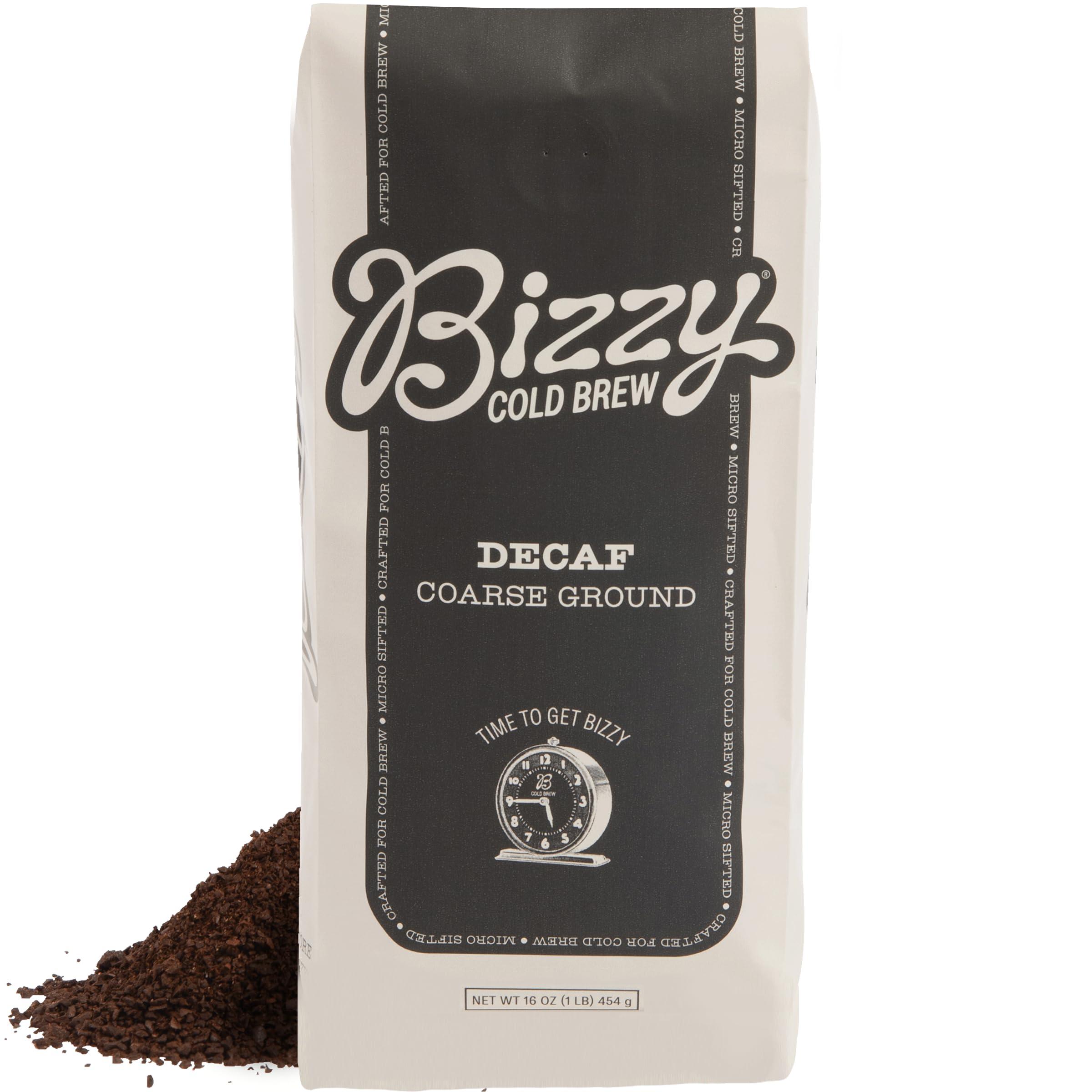 Bizzy Bizzy Cold Brew Coffee | Decaf Bundle | Coarse Ground Coffee + Brew Bags | Micro Sifted | Specialty Grade | 100% Arabica | 1 LB and 12ct Brew Bags