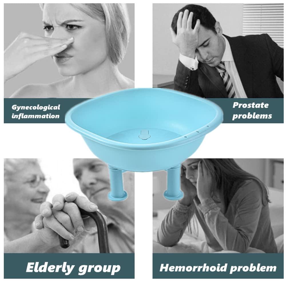 chislim Sitz Bath tub,Sitz Bath for Hemorrhoids,Sitz Bath for Postpartum Care,Hangable,Deeper Bowl,Sits Bath Kit for Women Men (White)