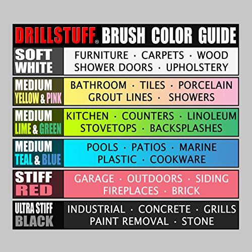 Drillstuff Cleaning Supplies - Drill Brush - Leather Cleaner - Shower Door - Upholstery - Carpet - Bathroom Accessories - Shower Cleaner - Bathtub - Tile - Outdoor - Scrub Brush - Garden - Bird Bath - Granite