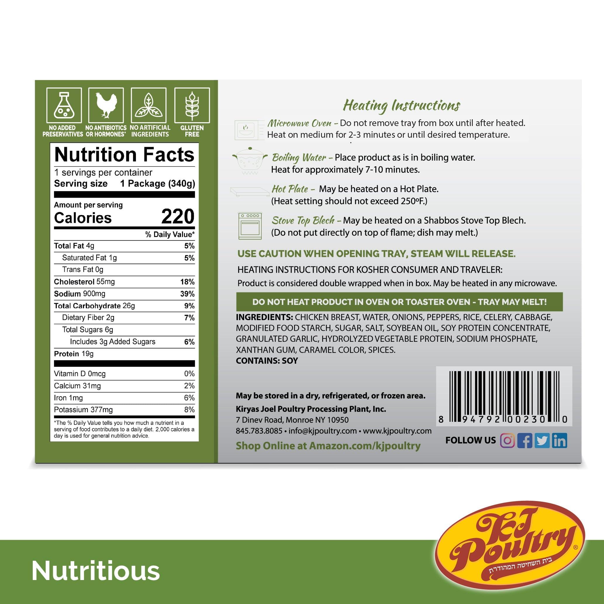 KJ Poultry KJ Poultry Kosher Ready Meals - Chicken Chow Mein, MRE Meat Meals Ready to Eat, Gluten Free (3 Pack) Prepared Entree Fully Cooked, Shelf Stable Microwave Dinner Travel Military Camping Survival