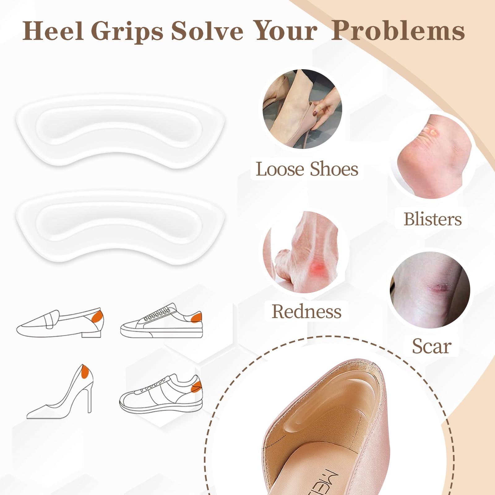 EACOZY EACOZY Heel Grips, Clear Shoe Heel Inserts, Heel Cushion Pads for Women Men Loose Shoes, 5 Pairs