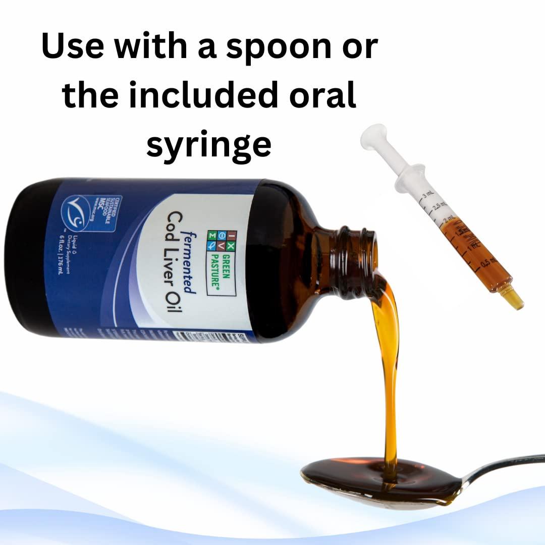 Green Pasture Green Pasture - Fermented Cod Liver Oil Liquid -6 fl. oz. Vitamin A Vitamin D Omega 3 Omega 6 Omega 9 (6oz Unflavored)