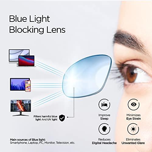 Visual Plus Visual Plus Blue Light Blocking Reading Glasses for Men and Women | Computer, Gaming, TV Glasses with Blue Light Protection (Blue, 3.00 Strength)