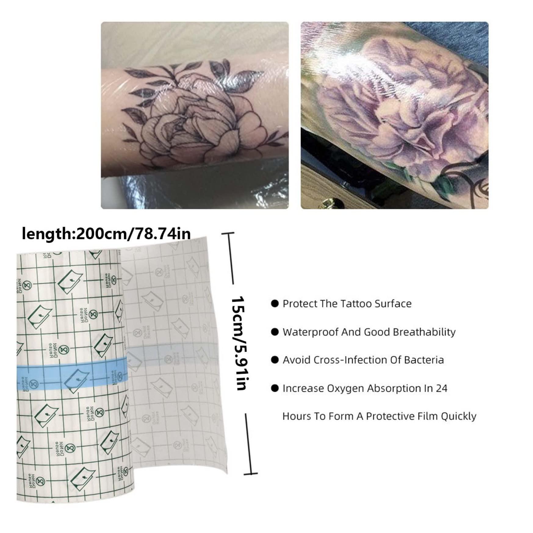 Wedhapy Transparent Waterproof Adhesive Bandage Tape Second Skin Waterproof Dressings for Wounds Waterproof Transparent Second Skin Protection Plastic Tattoo Cover Skin Dressing Protective Cover 200x15cm