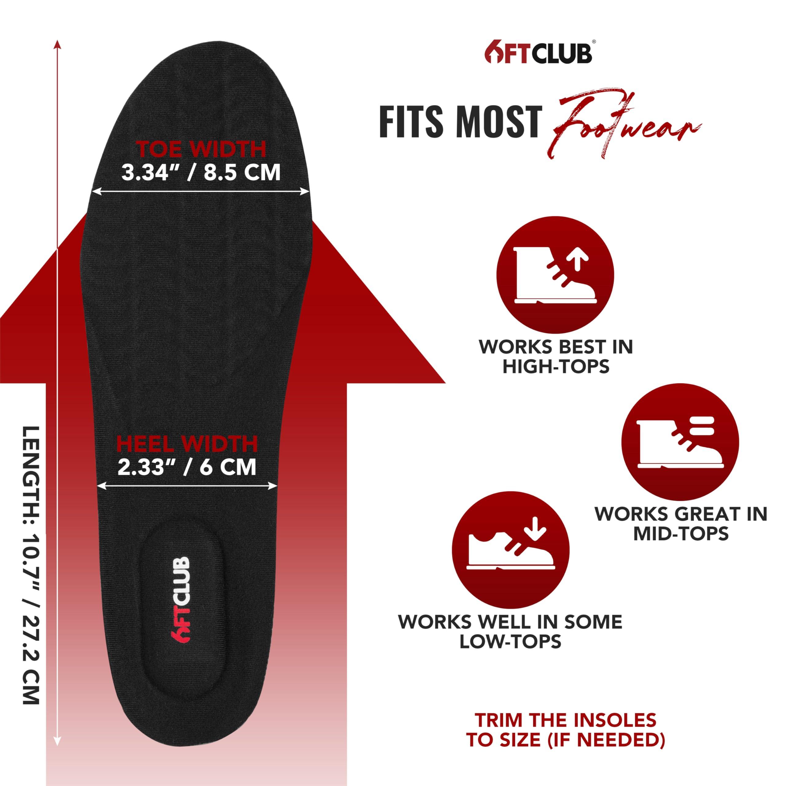 6FT CLUB 6FT Next Level Advanced Height Increase Insole 3 Layer Elevation Soles Men\'s Shoe Lifts 1.75 Inch Height Inserts for Lo-Tops and Hi-Tops