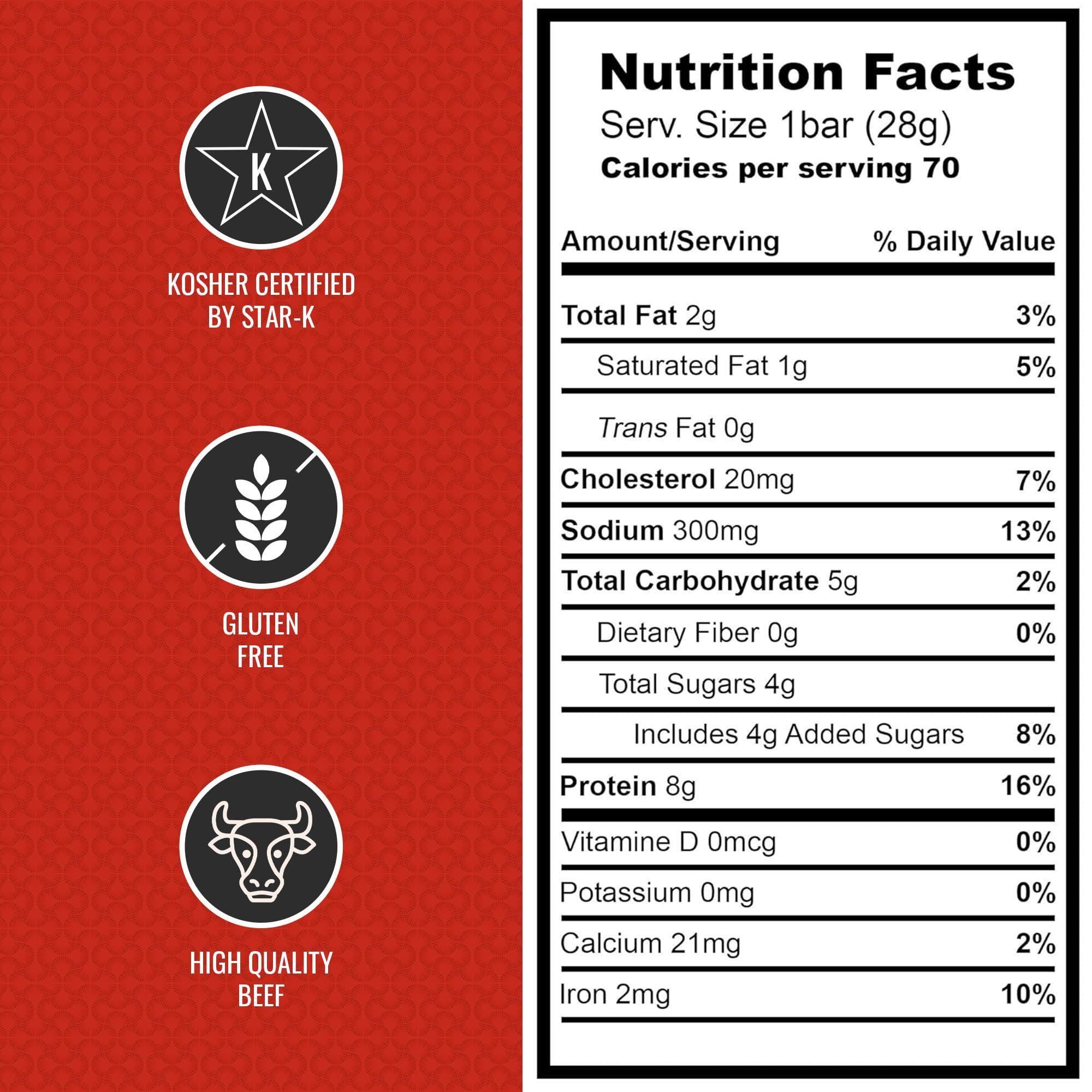 Premium Aufschnitt Products Aufschnitt Beef Bars - High Protein Snack with Grass Fed Beef - Kosher, Halal, and Keto Friendly - Dark Chocolate and Chia Seeds, 6 Count
