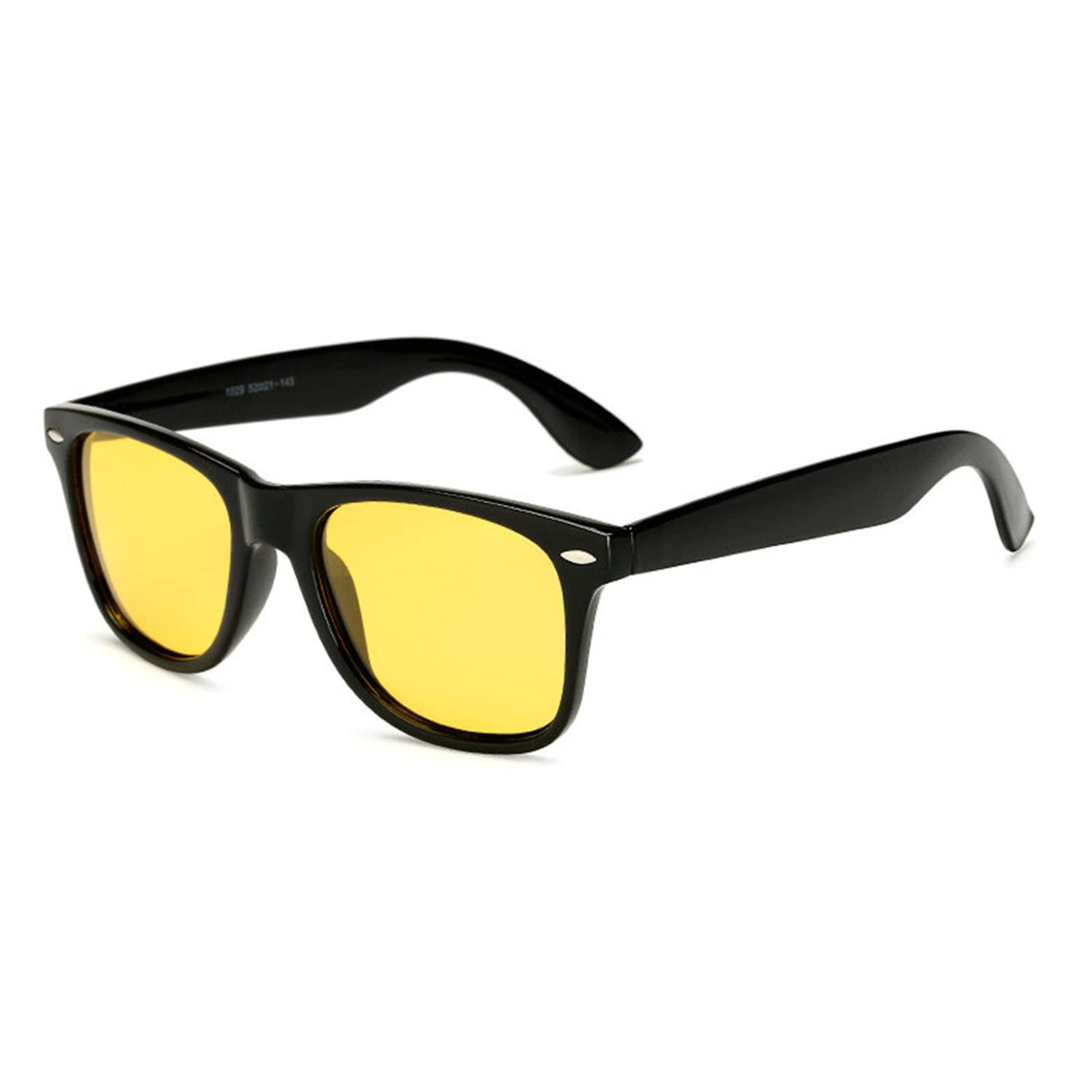 willochra Anti-Glare Night Vision Polarized Reading Glasses for Men Women Sports full lens Sunglasses Readers Anti-Glare goggles (black yellow, 0, multiplier_x)