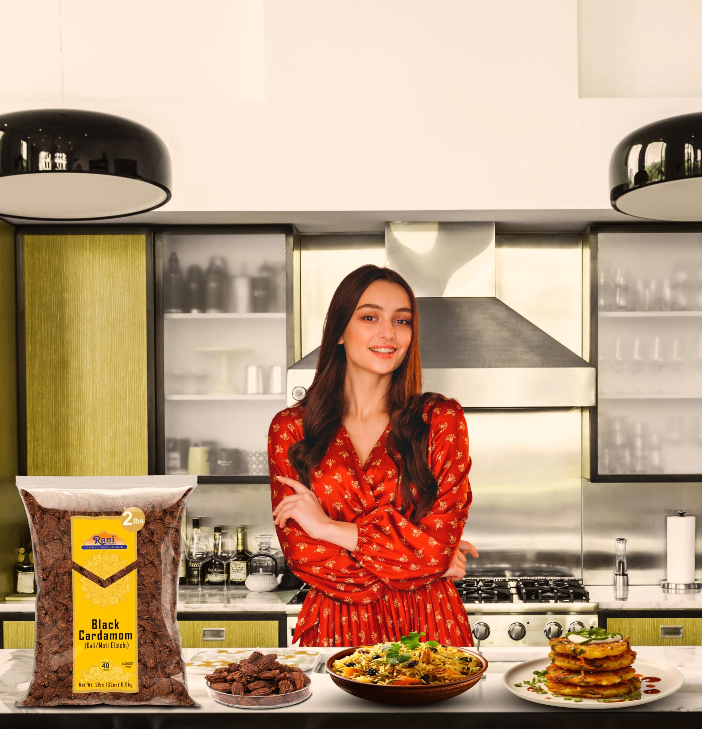 Rani Brand Authentic Indian Products Rani Black Cardamom Pods (Kali Elachi) Whole Indian Spice 32oz (2lbs) 908g Bulk ~ All Natural | Vegan | Gluten Friendly | NON-GMO | Kosher | Indian Origin