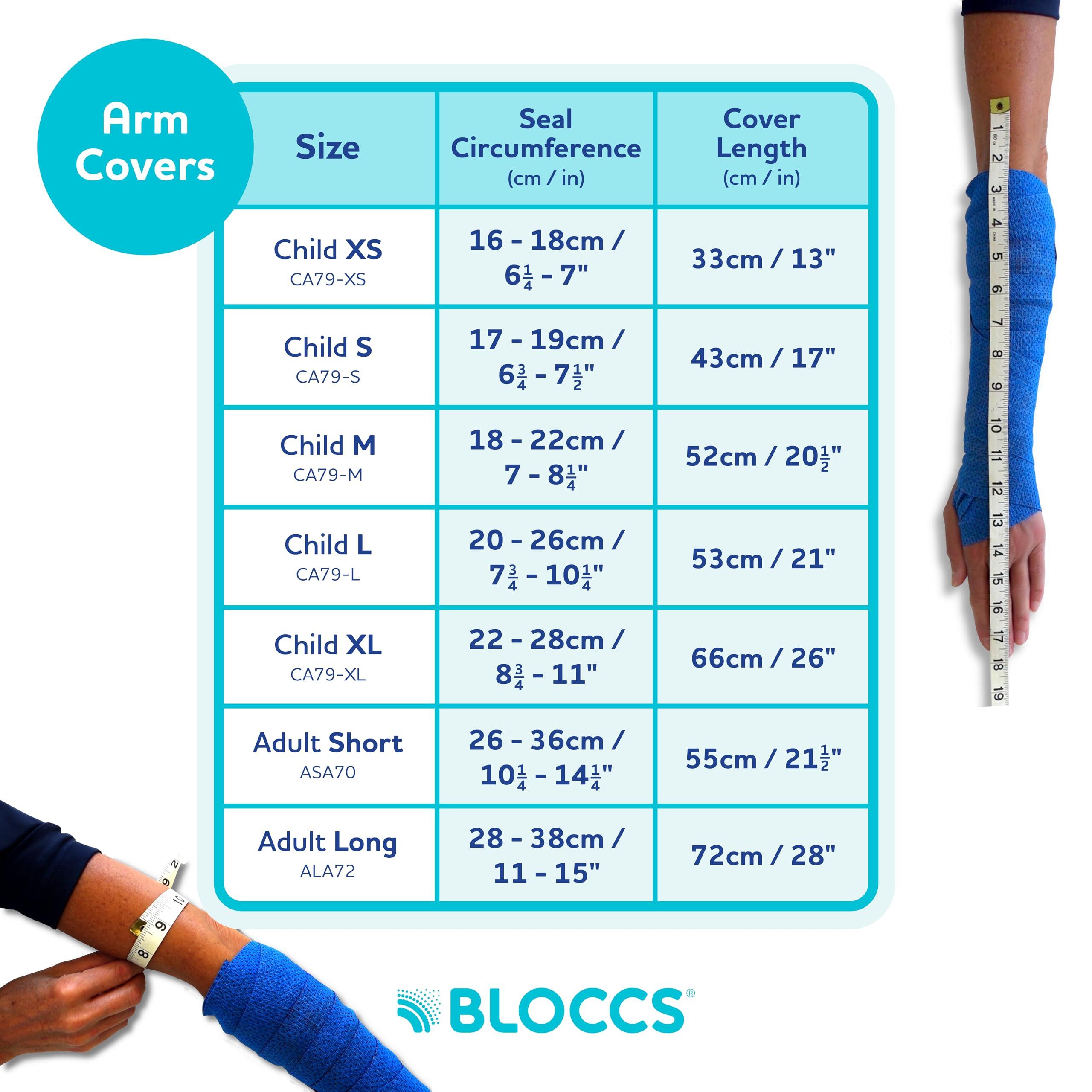 BLOCCS BLOCCS 100% Waterproof Cast Shower Cover Arm- Swim on Vacation, Shower & Bathe. Durable Adult Arm Cast Protector for Shower or Swimming - #ALA72 - Adult Long Arm