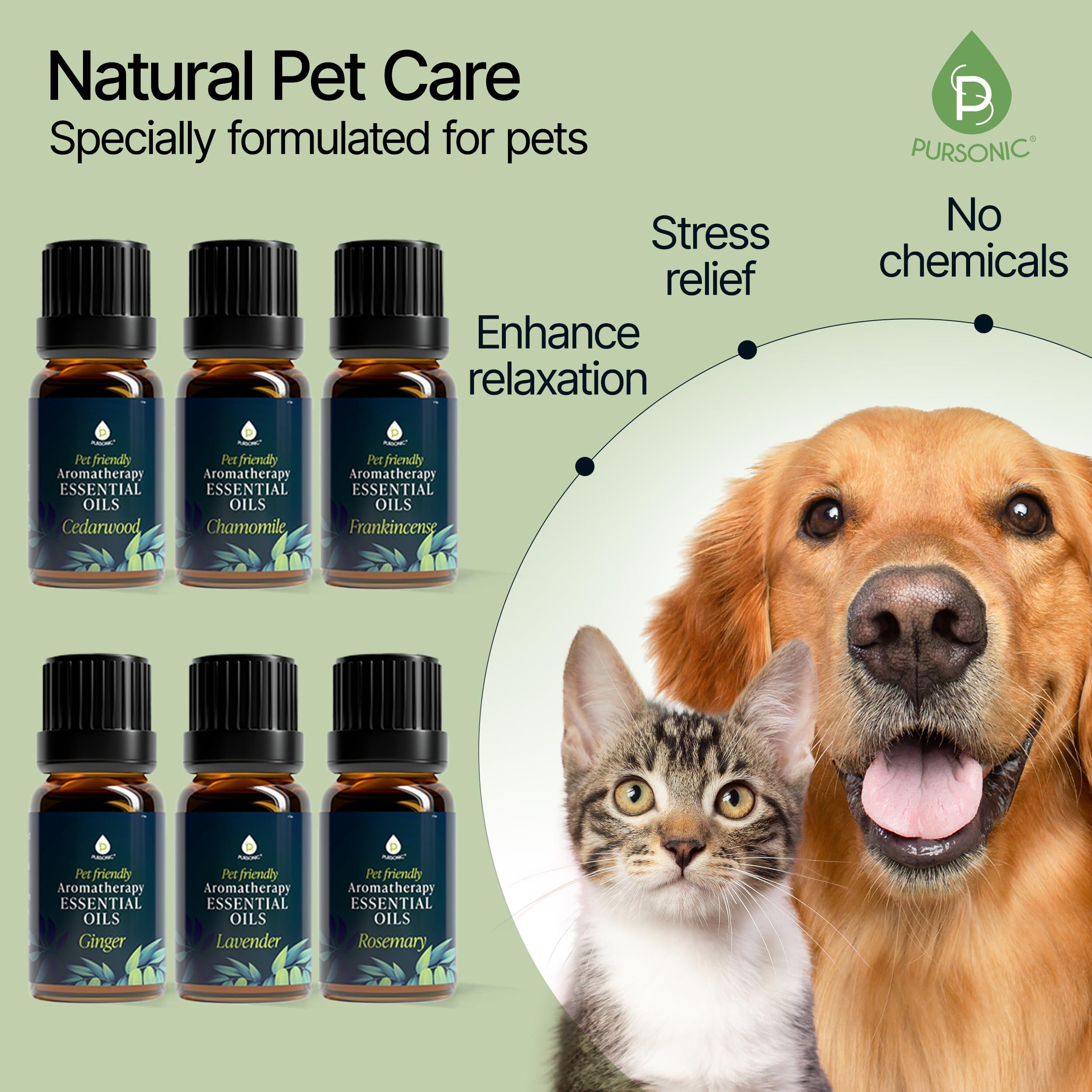 Pursonic PURSONIC Pet Friendly Aromatherapy Essential Oils Collection, 6-Count - Safe for Dogs and Cats, Natural Relaxation and Stress Relief