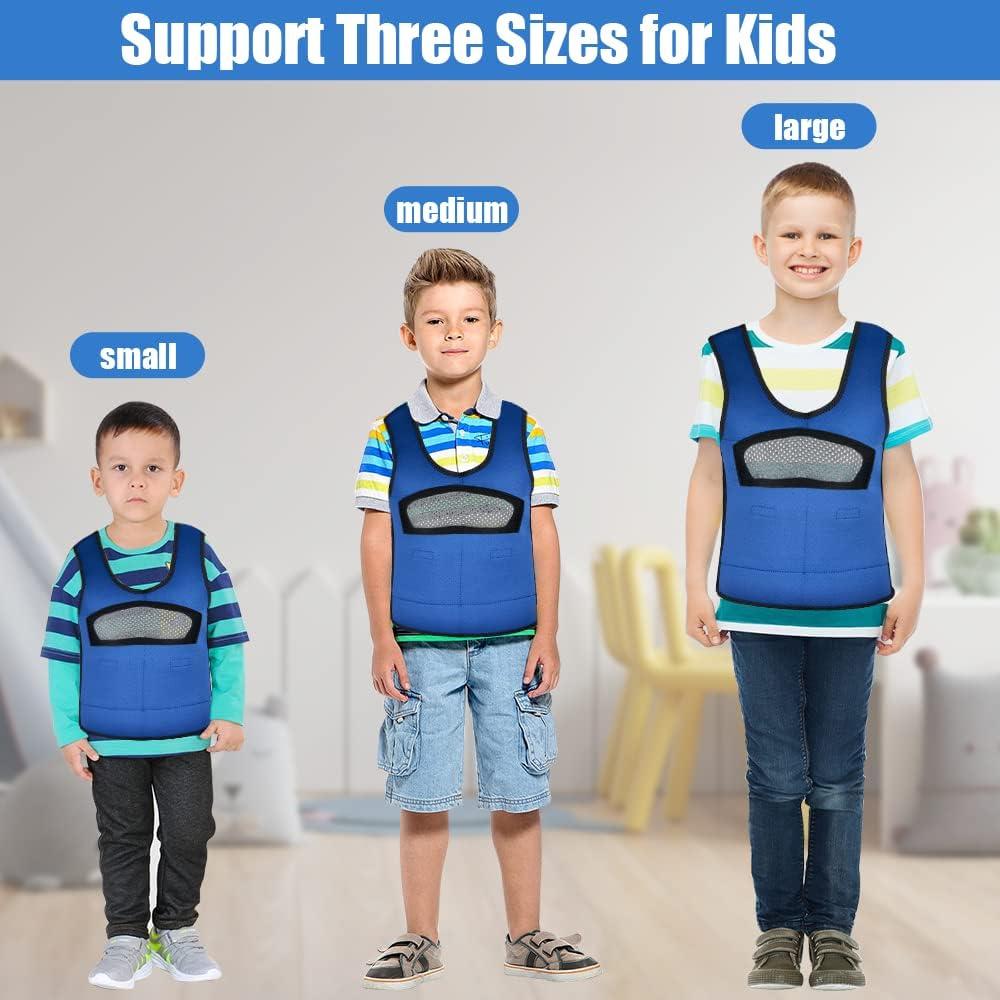 oboist Compression Vest for Kids (Large, Ages 10+) Weighted Vest for Kids Including 6 Removable Weights Navy Blue