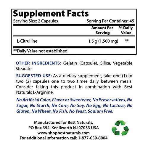 Best Naturals Best Naturals L-Arginine L-Ornithine - 1000mg & L-Citrulline 1500mg