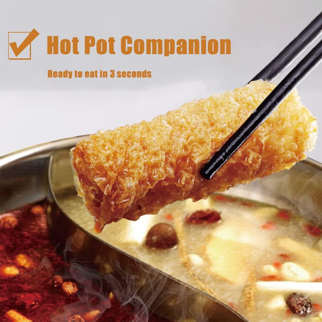 SXET SXET Dried Tofu Skin, Crispy Tofu Skin Rolls, Golden Bean Curd Rolls, 120g/4.23oz per Pack (Pack of 1)