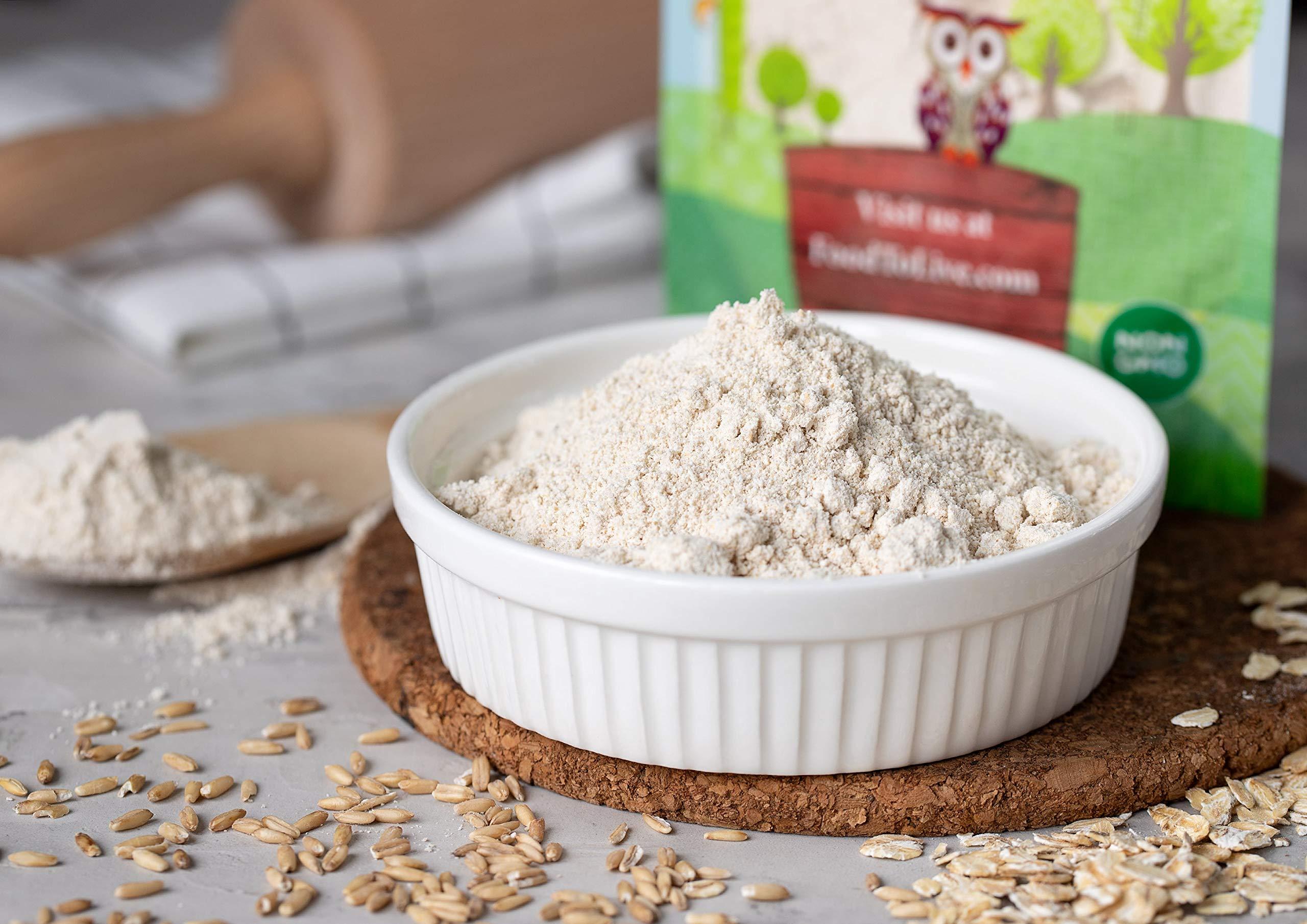 Food to Live Food to Live Organic Oat Flour, 8 Pounds - Non-GMO, Fine, Stone Ground from Whole Grain Oat Berries, Kosher, Vegan, Bulk, Great for Baking Pancakes, Muffins, Waffles and Bread, Good Source of Fiber