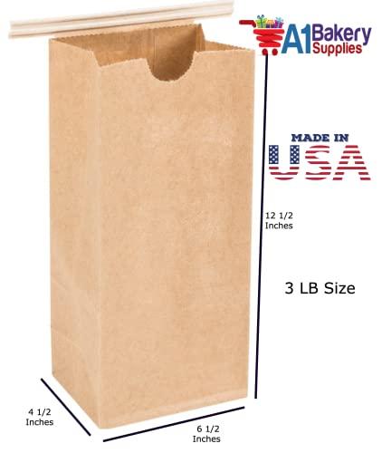 A1 Bakery Supplies Resealable Kraft Tin Tie Poly-lined Bags Coffee Bags Reclosable Tin Tie Bags without window - 3 Lb - 25 Pack