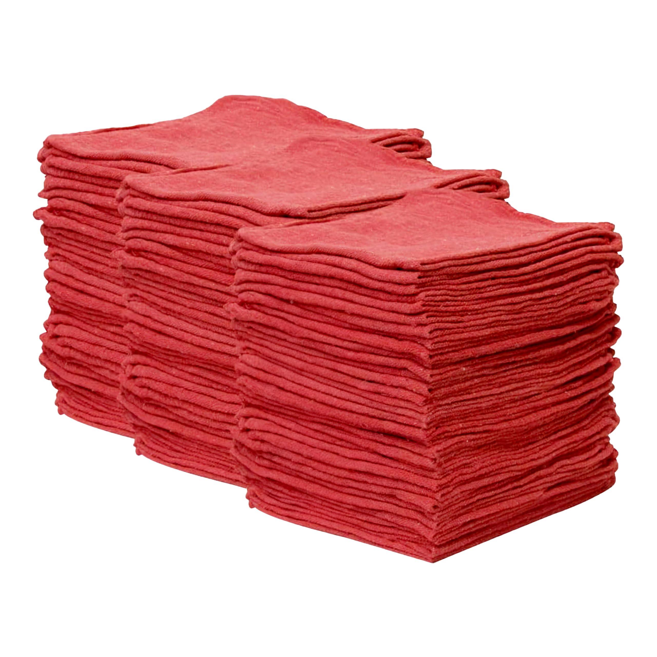 generic Ocean Towels Cotton Red Shop Towels Pack of 500 Rags Durable Quality Cleaning Cloths - Shop Rags Reusable Cleaning 100% Cotton Size 15x15 Highly Absorbent- for Shop, Home, Auto & Garage