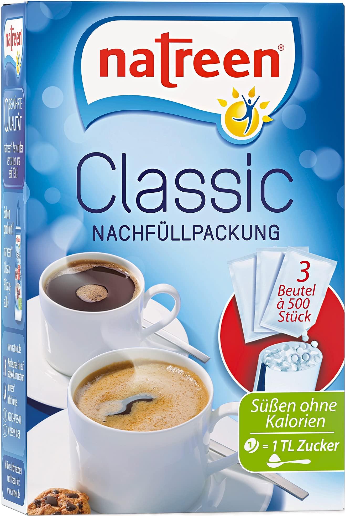 natreen NATREEN® Classic Refill Pack 3x500 pcs. - The calorie-free sweetener for coffee and tea / Netherlands