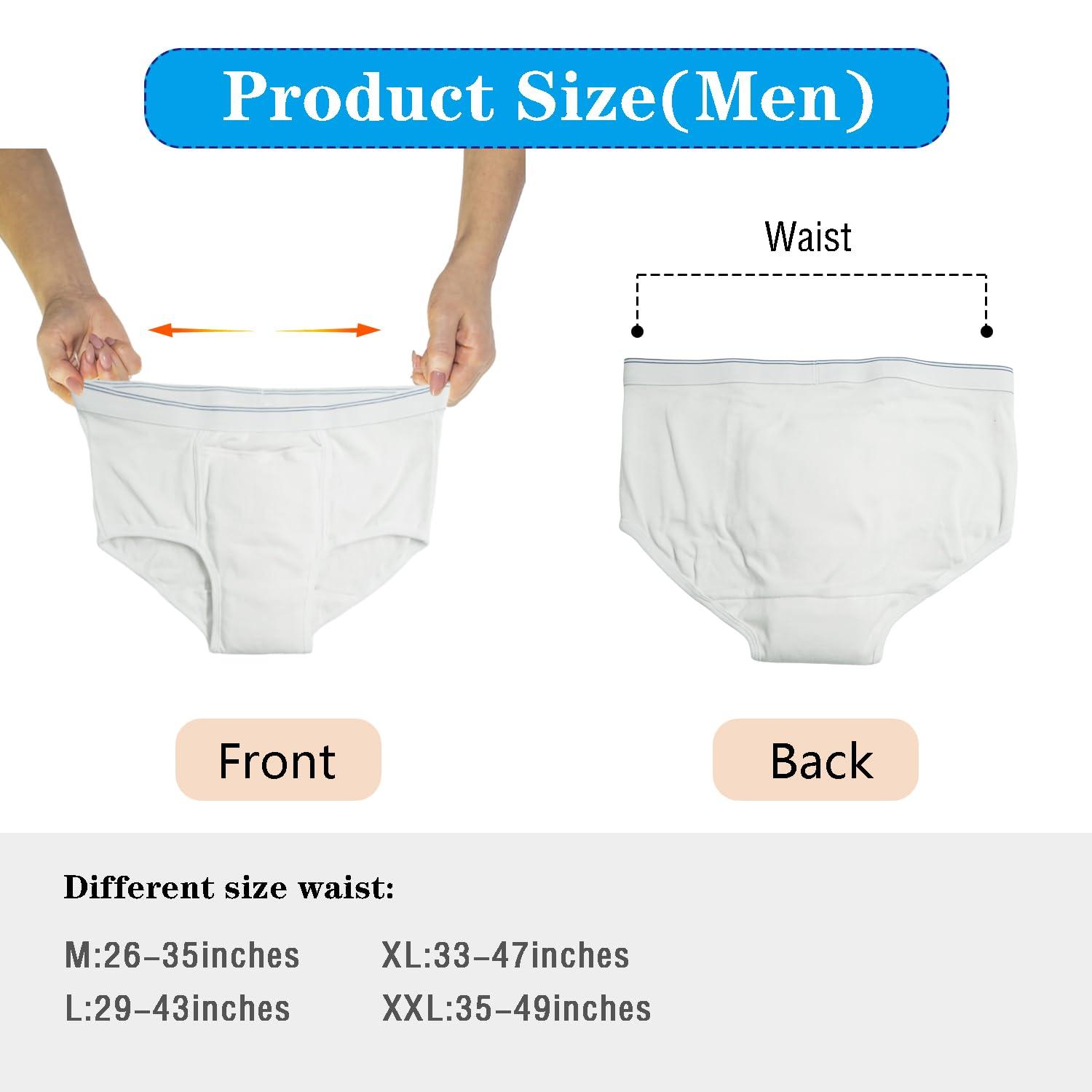 Lmaray Pull On Style Adult Cloth Diaper for Men, Reusable Nappy Washable Elderly Incontinence Care Protection Nappies Underwear for Women, Repeatedly Washing Leak-Proof Safety Pants (35-49 inch Waist)
