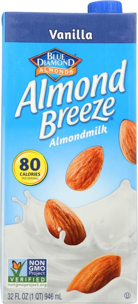 Blue Diamond Almonds Blue Diamond Almond Breeze Milk Vanilla, 32 Ounce (Pack of 12)