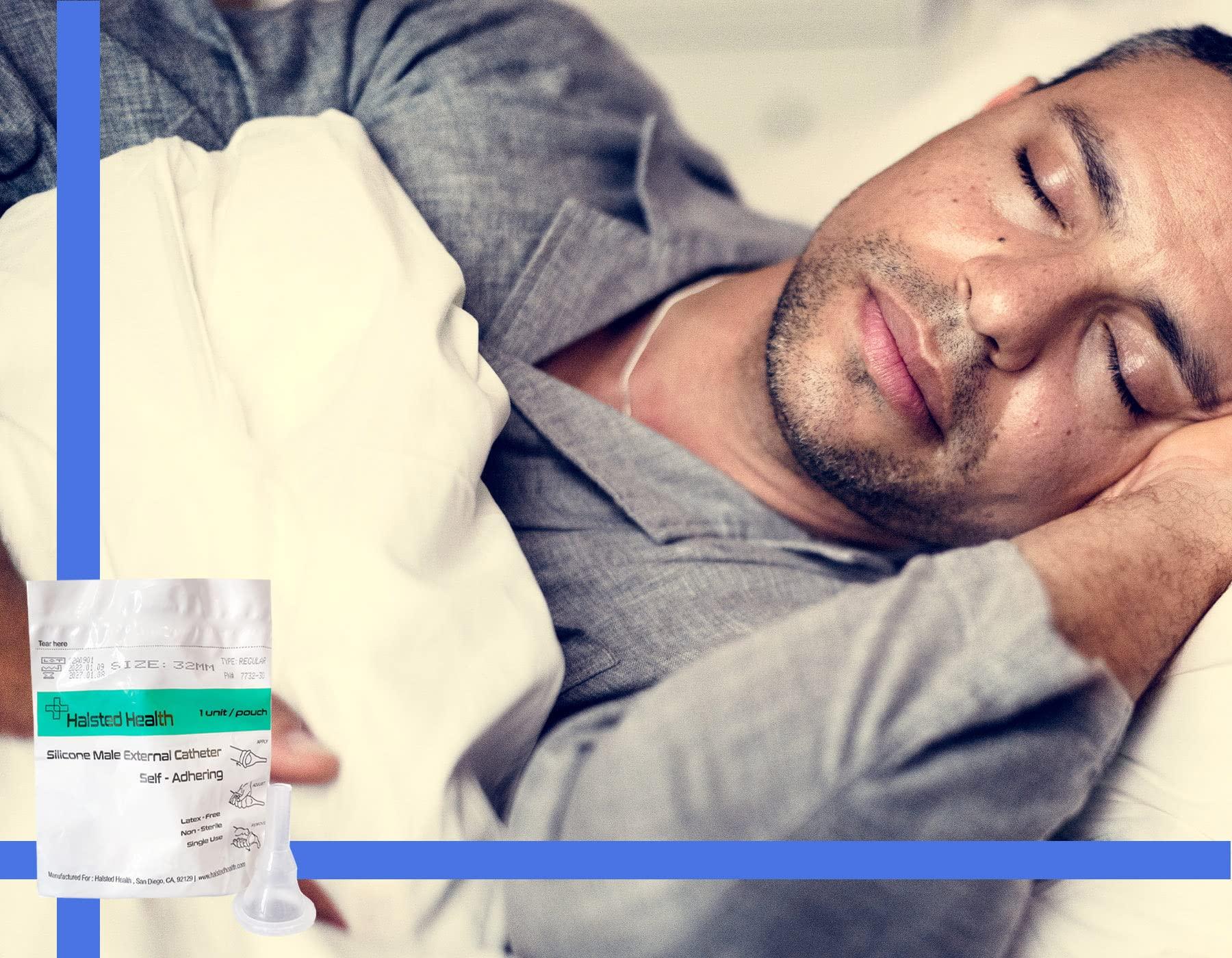 Halsted Health Silicone Male External Catheter, Self-Adhesive, Kink Resistant, Catheter, Urinary Incontinence (32mm)