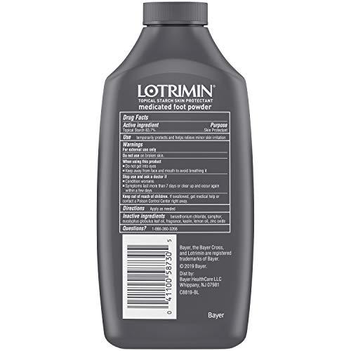 Lotrimin Lotrimin Daily Sweat & Odor Control Medicated Foot Powder, Topical Starch Skin Protectant, 6 odor-fighting Ingredients to control odor, 6.25 Ounce (177 Grams) Bottle (Pack of 3)