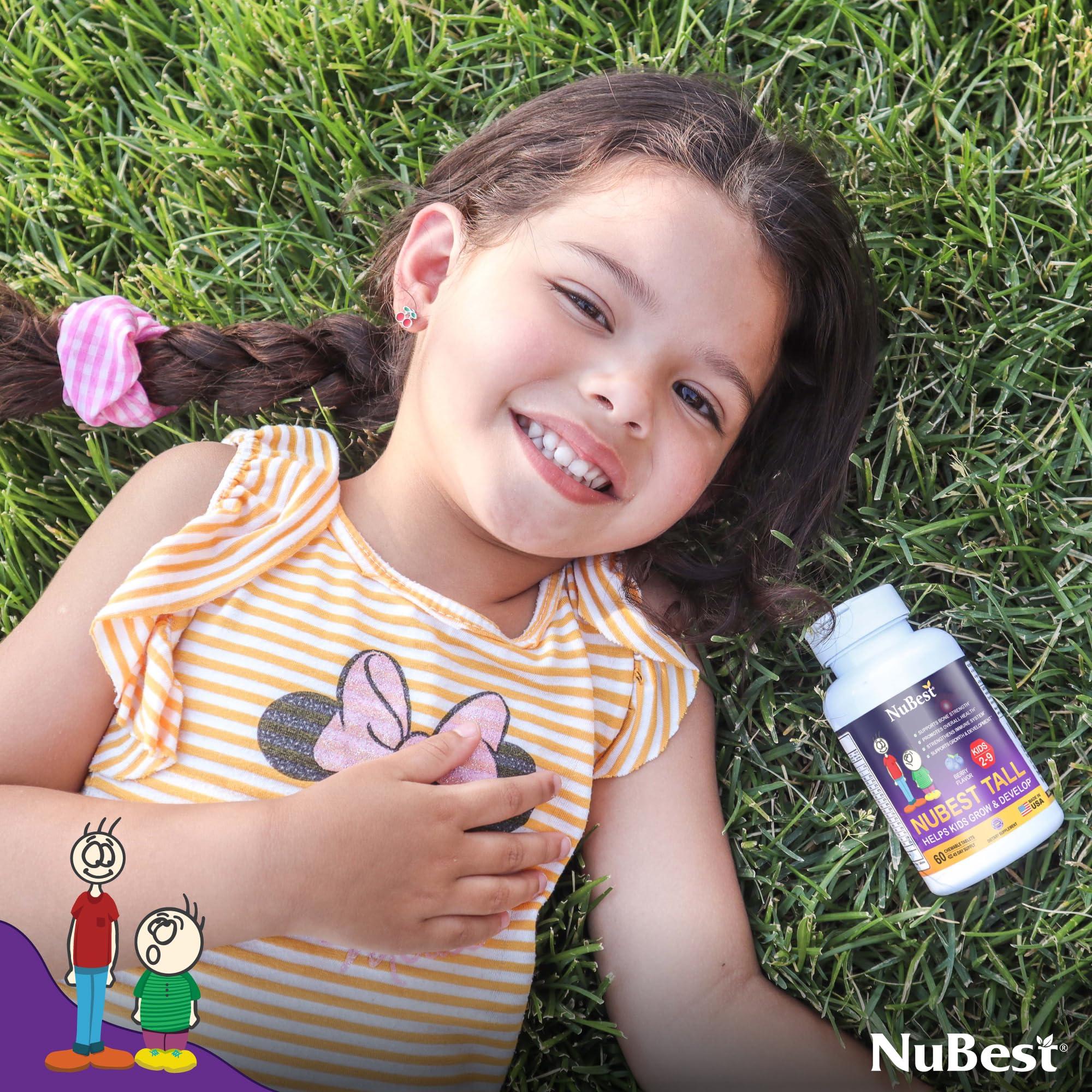 NuBest NuBest Tall Kids - Toddlers Vitamins & Kids Vitamins for Age 2 to 9 - Bone Strength & Immunity Support - Helps Kids, Toddlers Healthy - Animal Shapes - 60 Chewable Berry Tablets | 1 Month Supply