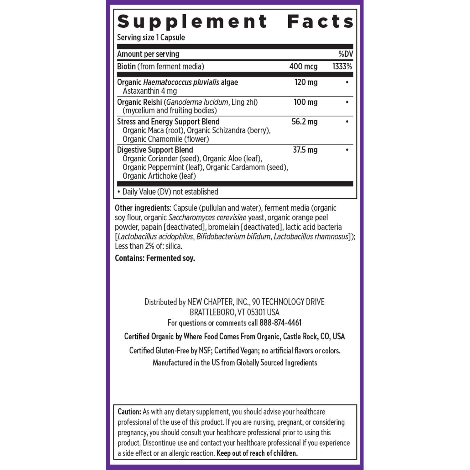 New Chapter New Chapter Biotin Supplement, Vegan Hair Skin and Nails Vitamins with Fermented Biotin + Astaxanthin - 60 Count