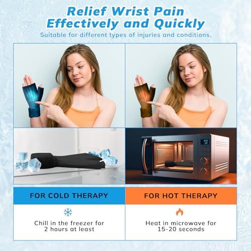 DR. MUSCLE\'S DR. MUSCLE\'S Wrist Ice Pack Wrap for Carpal Tunnel Relief, Hand Ice Pack Glove for Injuries, Hot & Cold Therapy Gel Cold Pack for Hand Arthritis, Tendonitis, Swelling, Working Hands, Surgery Recovery