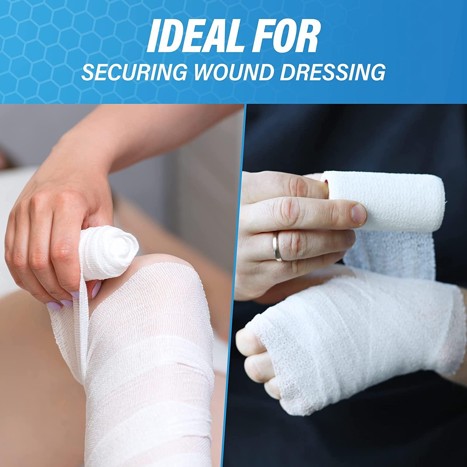 Affordtex Gauze Rolls Rolled Gauze- Medical Tape Included - Flexible, Stretchable 3 x 4.1 Yards Bandage Wrap for Wound Dressing 20 Rolls.