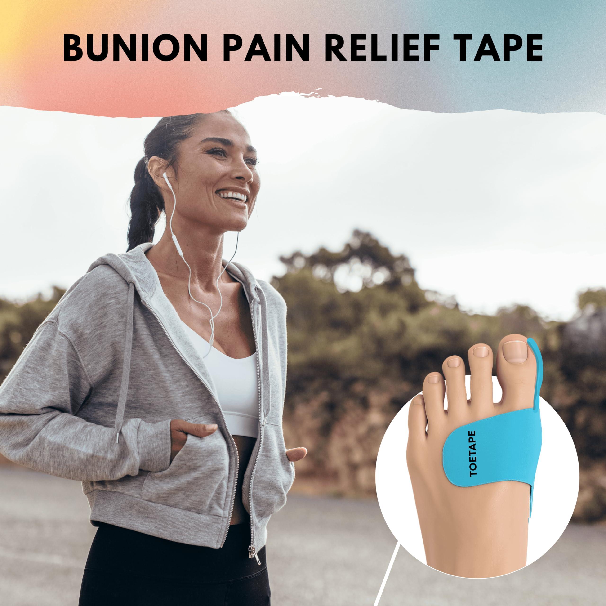 ToeTape Bunion Correction & Pain Relief Tape | 40 Count | Precut Kinesiology Tape for Bunions, Big Toe Sprains, Pain Relief and Support | Hypoallergenic and Sweatproof (Nude)