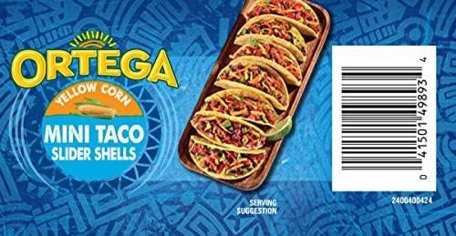 Ortega Ortega Mini Taco Slider Shells, Yellow Corn, 4.4 Ounce, 18 Shells (Pack of 2)