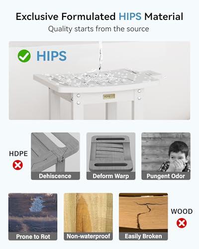 YEFU Elderly Shower Chair for Inside Shower: Shower Stool Waterproof Plastic White Small for Shaving Legs Bathtub Small Spaces - Shower Bench Seat for Adults Seniors Disabled