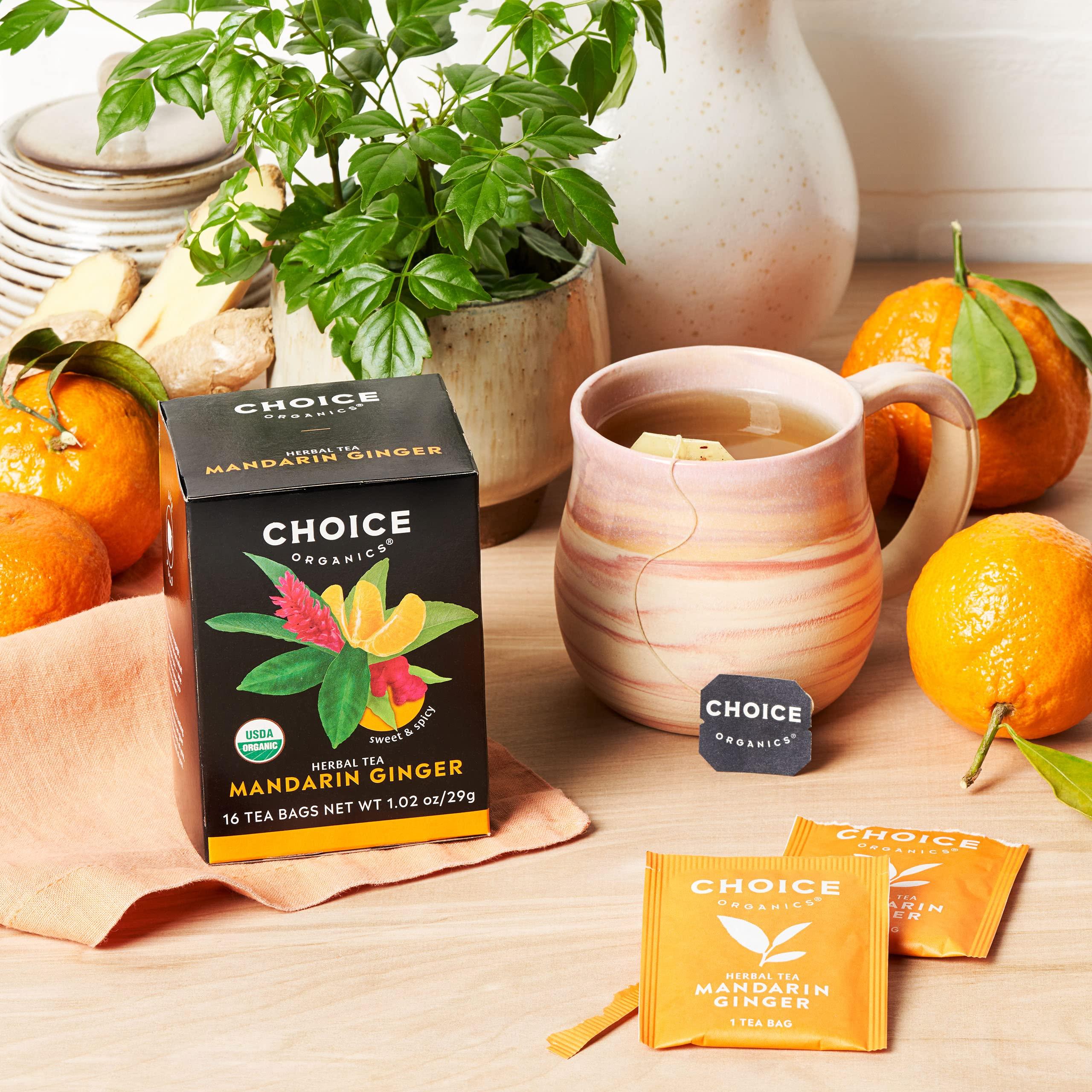 Choice Organics Choice Organics - Organic Mandarin Ginger Tea (6 Pack) - Organic Herbal Tea - 96 Tea Bags