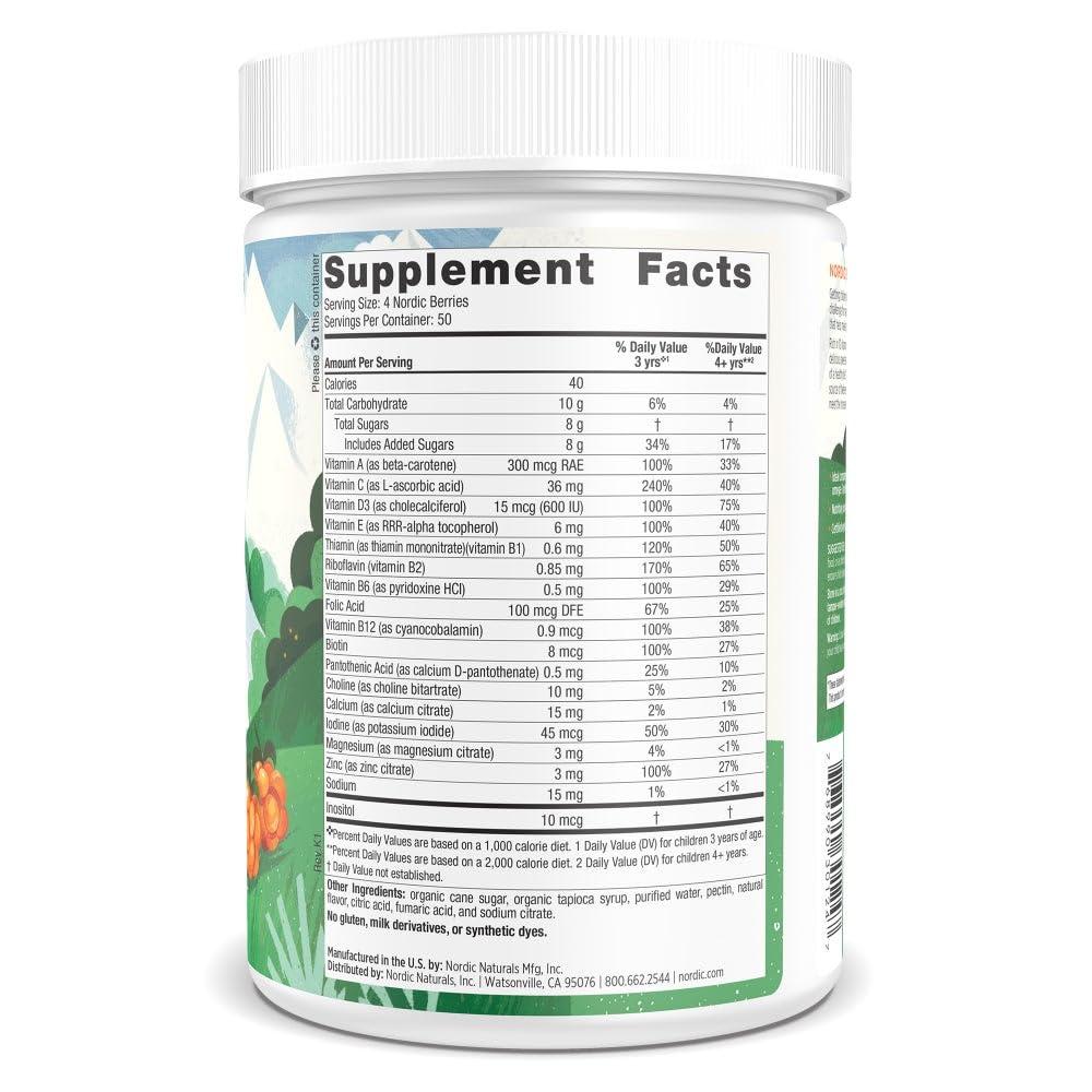 Nordic Naturals Nordic Naturals Nordic Berries, Citrus - 200 Gummy Berries - Great-Tasting Multivitamin for Ages 2+ - Growth, Development, Optimal Wellness - Non-GMO, Vegetarian - 50 Servings